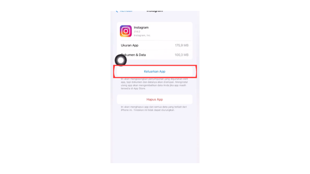 Ilustrasi cara menghapus cache instagram di iphone Offload App